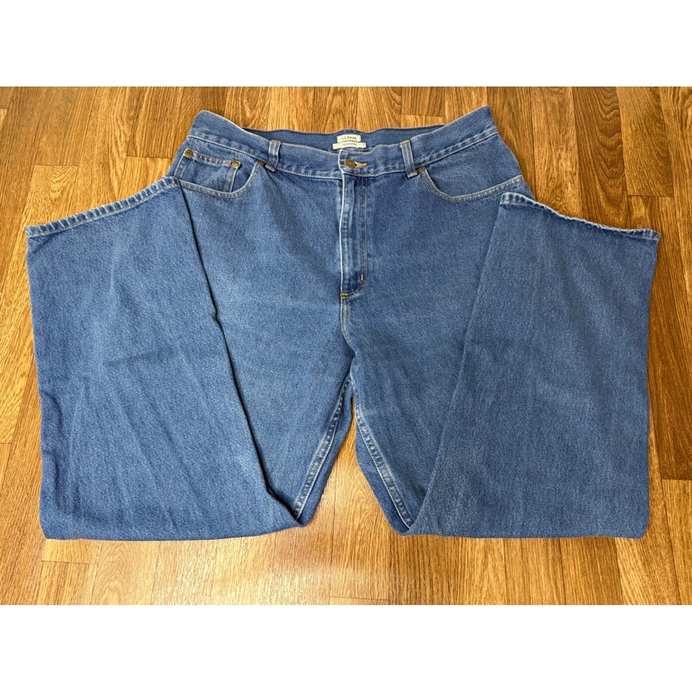 LL Bean Original Fit Jeans‎ Womens 18 Regular Medium Wash Straight Leg 272059